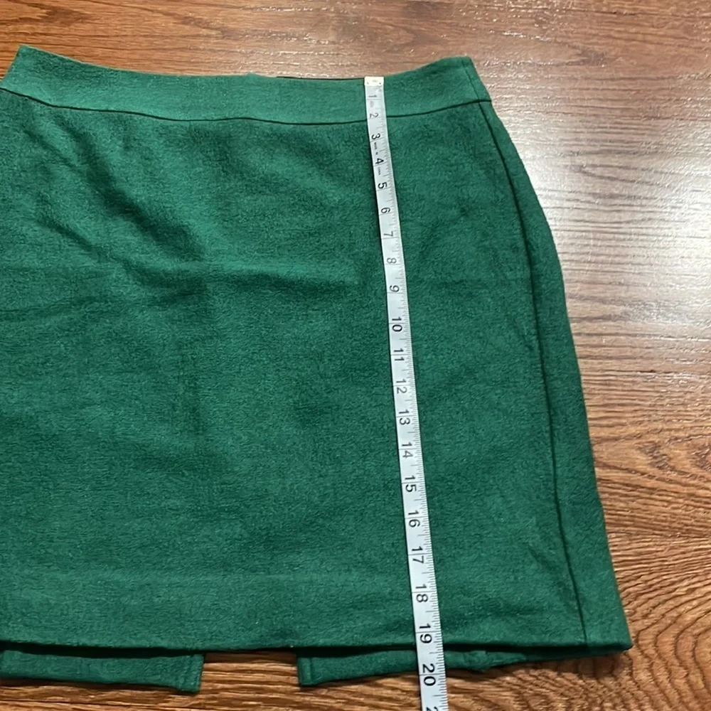 Banana Republic women’s wool rayon mini skirt emerald green expose zipper 8
